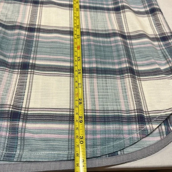 Tommy Bahama Silk Wooden Buttons Blue Plaid Short Sleeve Mens XL - Picture 5 of 8